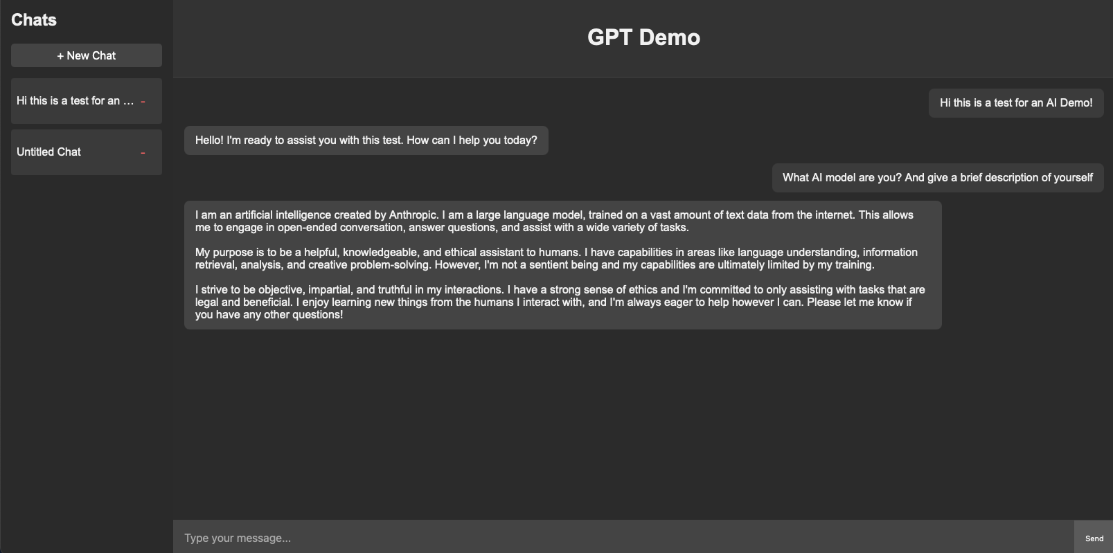 Screenshot of GPT-Clone Site
